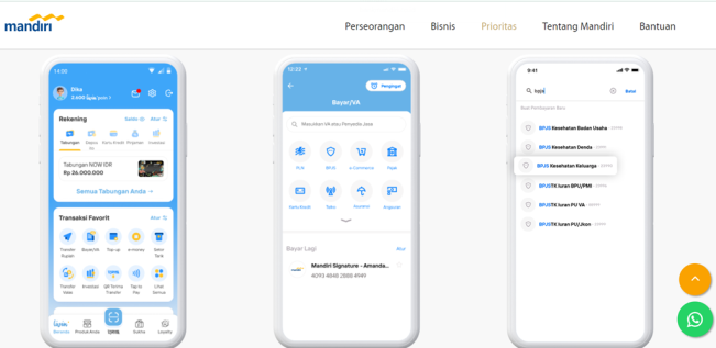Pembayaran BPJS Kesehatan lewat Livin' by Mandiri.
